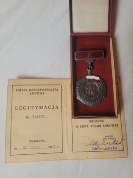 Medal 10 Lecia Polski Ludowej z nadaniem 1955r.