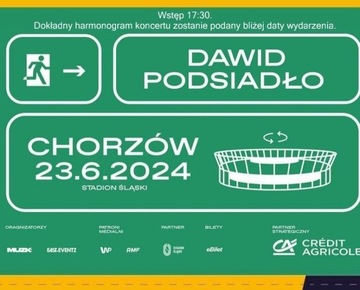 Dwa Bilety na koncert Dawida Podsiadło Chorzów 23/06/2024 trybuny