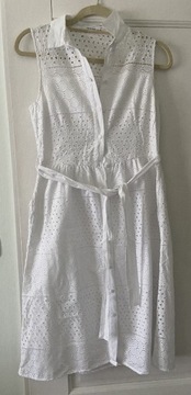 Sukienka Reserved M biała ażurowa 