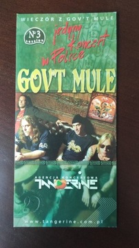 Bilet z koncertu Gov't Mule