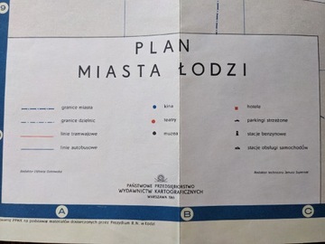 Plan miasta Łodzi 1965
