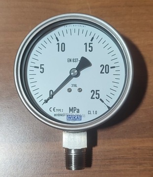 Manometr nierdzewny 0 – 25 MPa (250 bar) 1/2”NPT