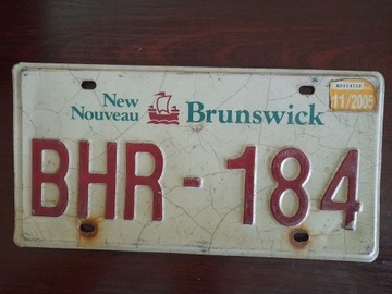 New Brunswick  tablica rejestracyjna oryginal
