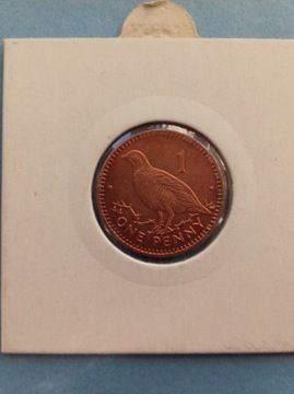 Gibraltar one penny 1999 kuropatwa berberyjska