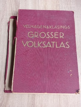 Książka stary niemiecki atlas
