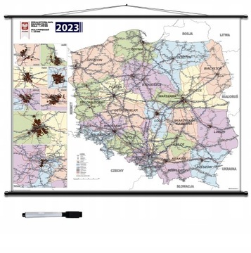 Mapa Ścienna Kolejowa Polski 157cmx121cm 1:230000