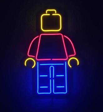 Ludzik LEGO neon LED dekoracja ścienna / lampka 