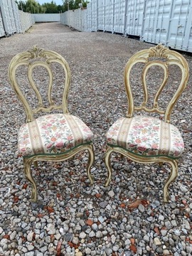 Krzesła ze stolikiem i lustrem antyczne