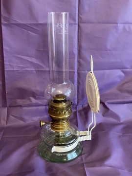 SUPER STAN Lampa naftowa duża ze szkła i mosiądz 