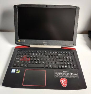 Laptop do gier Acer VX15, I7 1050ti 16ram 128/512