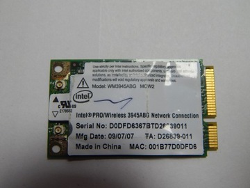 Wi-fi miniPCIe Intel Pro Wireless WM3945ABG MOW2