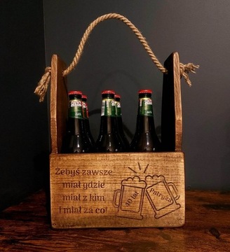 Nosidło skrzynka na piwo personalizowana drewniana