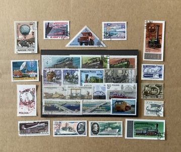 znaczki pocztowe TRANSPORT kasowane 150 szt.