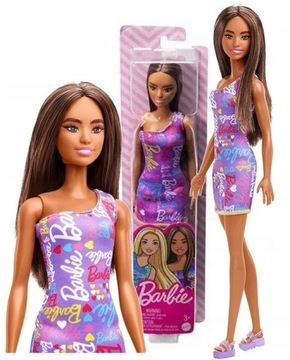 Lalka Barbie w letniej fioletowej sukience HGM57