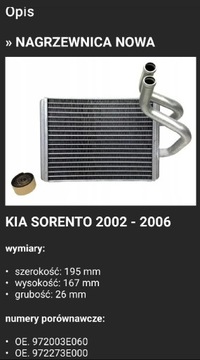 Nagrzewnica KiA Sorento 1 