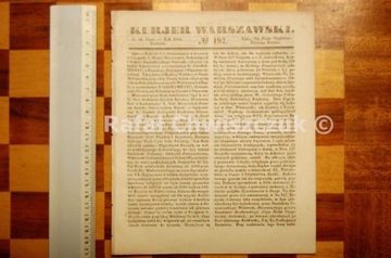 Kurjer w-ski 1844r. 192, reklama piwa >wysyłka 0zł