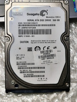 Dysk twardy HDD Seagate Momentus 7200.4 500GB