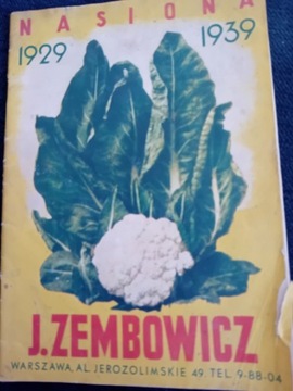 Ogrodnictwo Nasiona katalog 1939