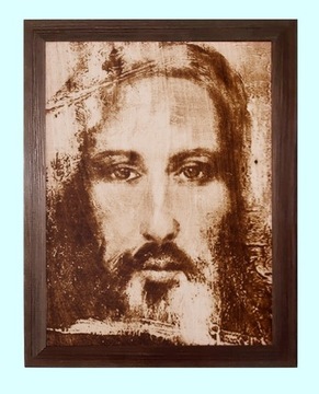 Obraz wypalany na drewnie, pirografia – Jezus 02