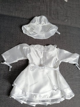 Tiulowa sukienka biała do chrztu rozmiar 62-68 