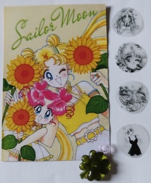 Naklejki Sailor Moon + szklana koniczynka wisiorek