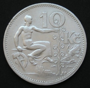 Czechosłowacja 10 koron 1932 - srebro