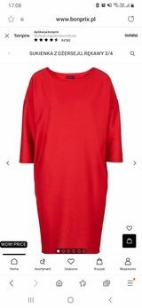 sportowa czerwona sukienka, kieszenie, stan bdb