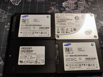 Trzy dyski SSD SATA 128GB 400GB 480GB