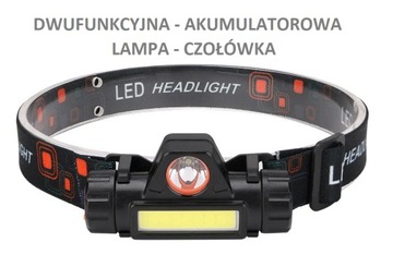 Lampa czołówka dwufunkcyjna COB magnes