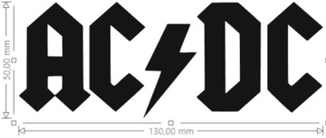 Naklejka na samochód AC DC 130 x 50mm