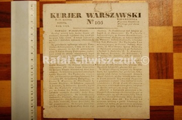 Kurjer warszawski 1829r. nr 105 > wysyłka 0 zł