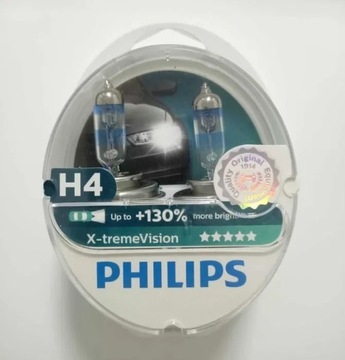 PHILIPS Żarówka H4 X-treme Vision +130% 12342XV+S2