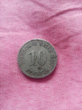 10 fenigów   1890 Znak menniczy „A” - Berlin