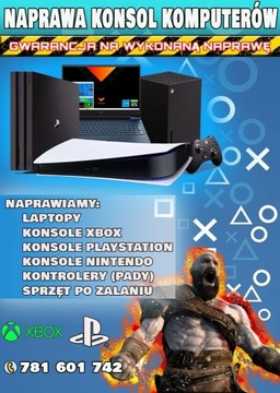 Naprawa konsol PlayStation 4,5 Xbox, komputerów