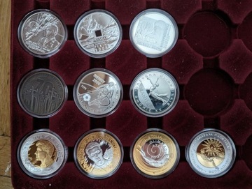 10 złotych10 sztuk monet kolekcjonerskich  srebro