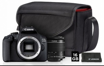 Lustrzanka Canon 2000d + obiektyw 18-55mm + torba 