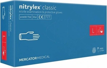 Rękawiczki bezpudrowe Nitrylex Classic 100 szt L