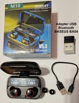 Słuchawki bezprzewodowe + Adapter USB Bluetooth