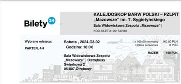 Bilet na koncert Mazowsza 02.03.2024