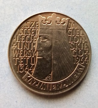 10 złotych 1964 Kazimierz  wklęsły menniczy gabine