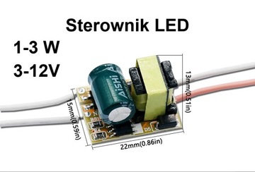 Driver LED 3W,  3-12V, 300mA - szybka wysyłka