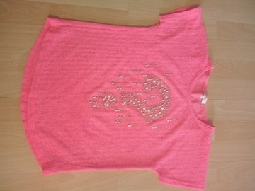 Koszulka różowa z pytajnikiem dla dziewczynki 
