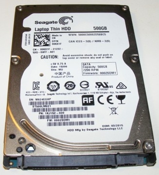 Seagate ST500LM021 500GB 7.2K SATA III 2.5"