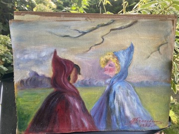 Apolonia Szczęsna Elfy obraz olejny 1955 