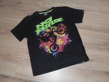 CZARNY T-SHIRT Z NADRUKIEM MOTOCYKLISTY ROZM. 146