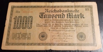 1000 marek NIEMCY 1922 STARY BANKNOT