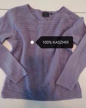 Kaszmirowy sweterek fioletowy rozmiar 40 
