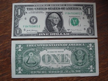 banknot 1 dolar USA stan bankowy UNC1$