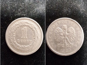1 zł moneta obiegowa 1990 rok