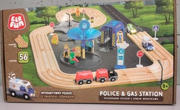Elefun Posterunek Policji i stacja benzynowa Policja Auta Tory 56 elementów